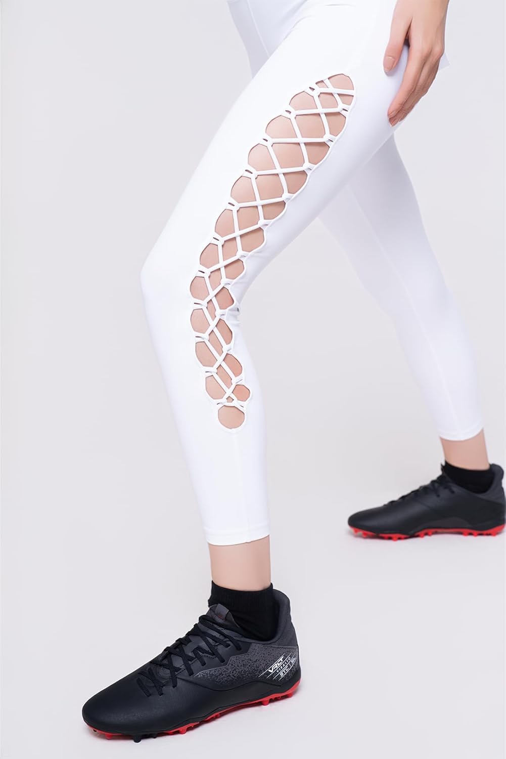 Women’s High Waist Interlace Leggings Seamless Compression Yoga Pants with Tummy Control, Squat Proof Workout - Image 3