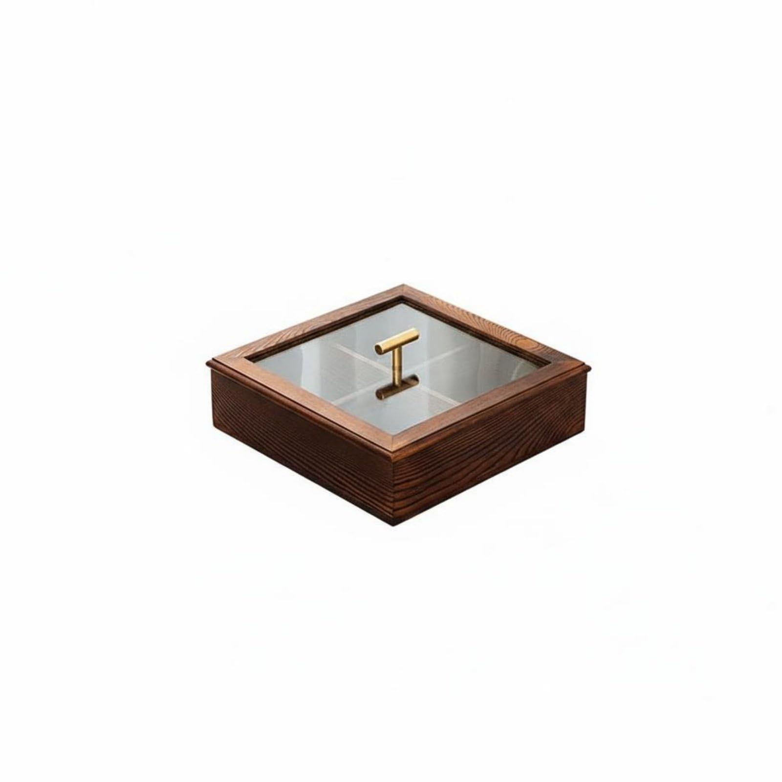 Bandeja Dulces Servidora Dividida Organizador Snacks Plato con Compartimentos Mezcla Artesanía Clásica y Estilo Contemporáneo, Cuadrado 4-Grid, Con Asa