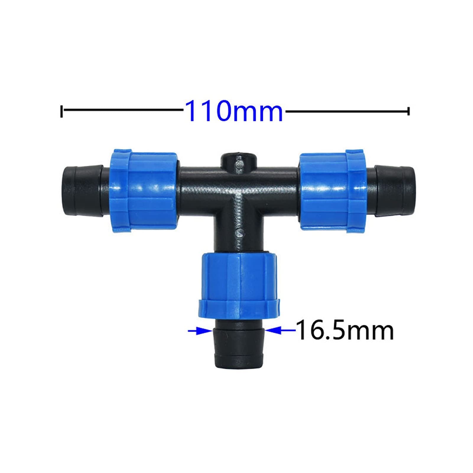 Adaptador de Conector de Utilidad Adaptador de Conector de Manguera Conector de Cinta de Goteo de Riego de 16 Mm Tapón de Extremo de Codo en Forma de T con Contratuerca Desviador de Junta de Tubería d