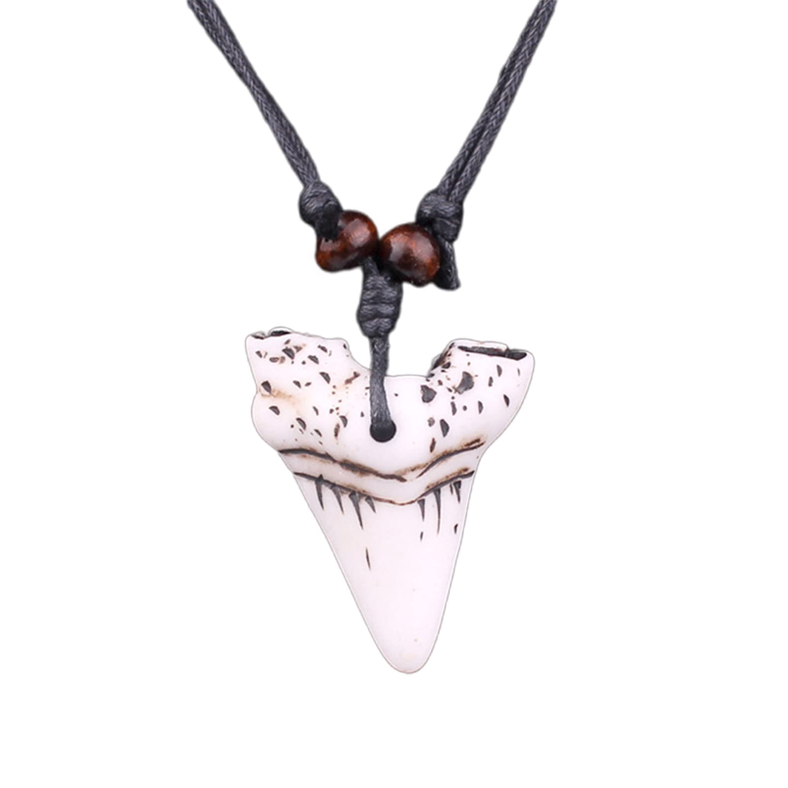 Collana con ciondolo a forma di dente di lupo vichingo semplice lucido