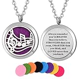 Stainless Steel Music Note Locket Necklace Aroma Essential Oil Diffuser Necklace