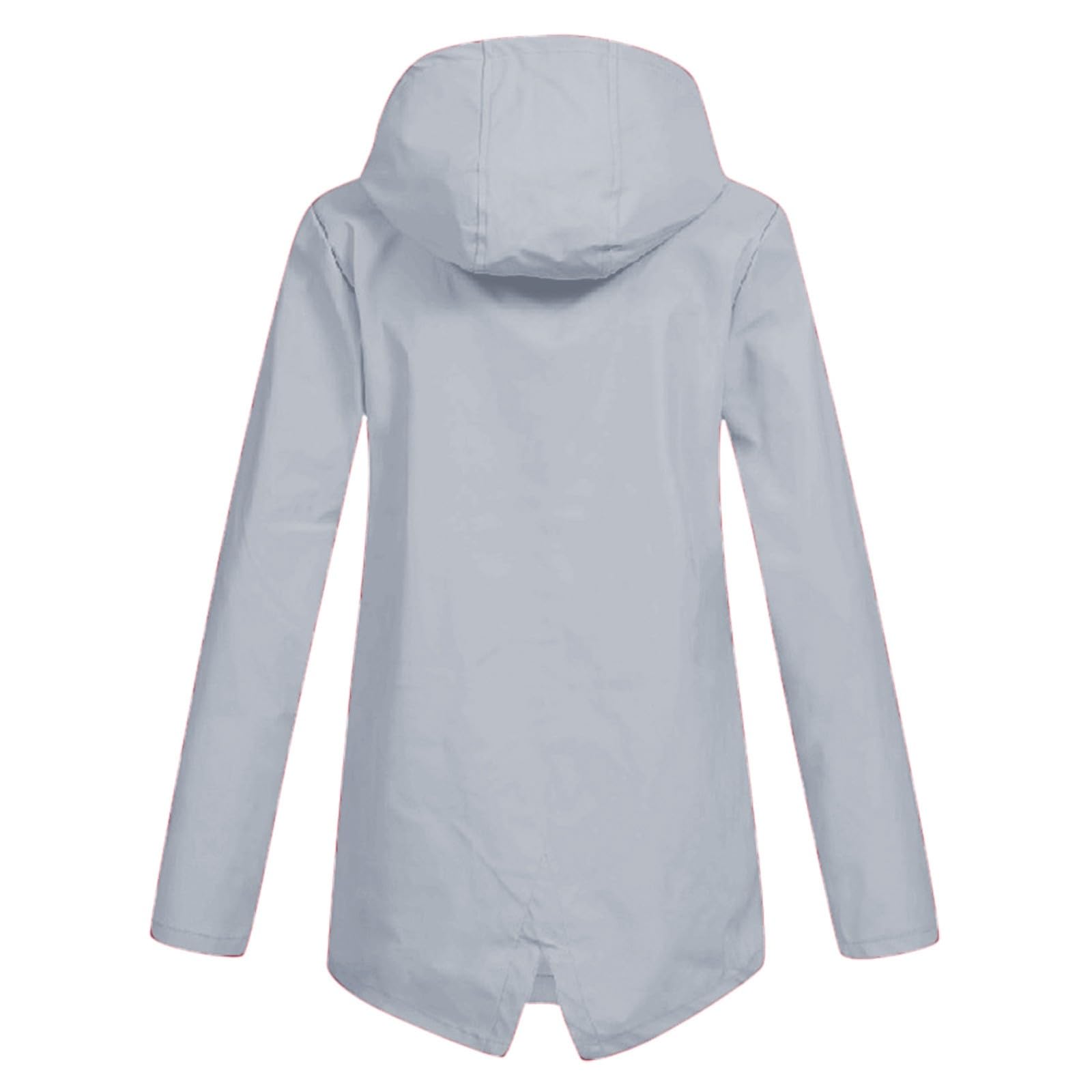 Generico Impermeabile Pioggia Donna,Giacca Da Donna Spessa In Peluche Solido Cappotto Da Esterno Con Cappuccio Taglie Forti Antivento
