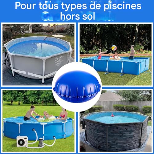 Oreiller gonflable piscine hiver 120x120 support bâche eau