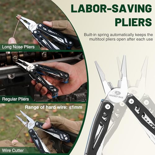 Mossy Oak 22-in-1 Multi-Tool Pliers with Carry Bag - Stainless Steel - Image 5