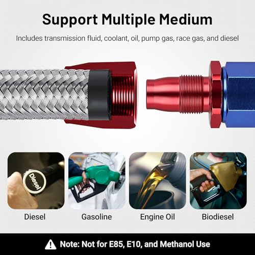 Image of EVIL ENERGY 10AN Fuel Line, AN10 Braided Fuel Hose Nylon CPE 10FT Sliver