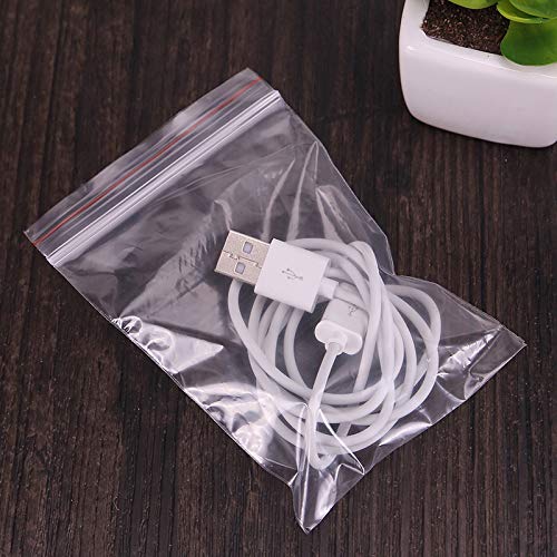 Plastic Poly Zipper Bags, 3 Sizes Assorted Resealable Zipper Bags (2.4 x 3.5/3.5 x 5/4 x6 inch), 500pcs Clear Poly Zipper Bags 2 Mil Resealable Ziplock Storage Plastic Bag for Jewelry, Crafts - Thumbnail 6