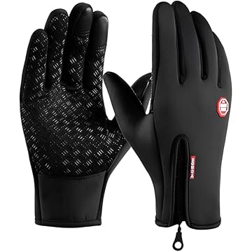 Luva Térmica para Moto com Touch Screen, Resistente à Chuva e Frio até -15°C, Preta, Unissex, Impermeavel, Ciclismo, Bike, Skate,