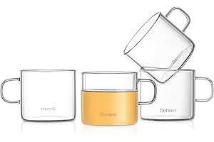 5oz Glass Teacups for Tea Lovers: Perfect for Espresso, Coffee, Milk, and Juice