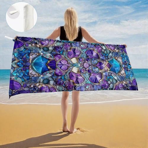 Serviette de plage anti-sable et séchage rapide drap de bain microfibre piscine