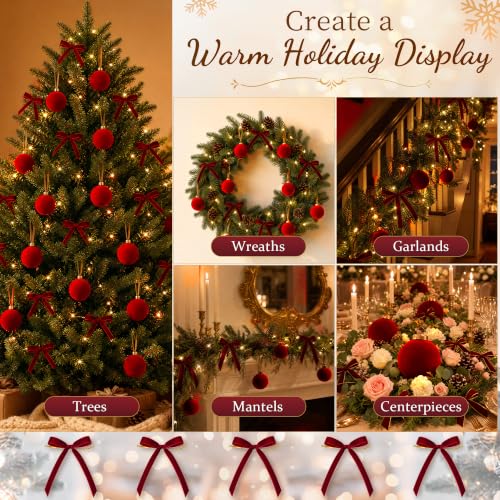 15 Pcs Red Velvet Christmas Ball Ornaments 3.15-Inch Shatterproof Baubles by Aothotop - Used condition - Image 7