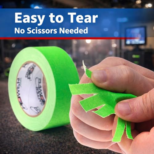 Image of Gaffer Power Proudly Made in The USA, Real Professional Grade Gaffer Tape, Heavy Duty Gaffers Tape, Non-Reflective, Multipurpose. 2 Inches x 30 Yards, Fluorescent Green