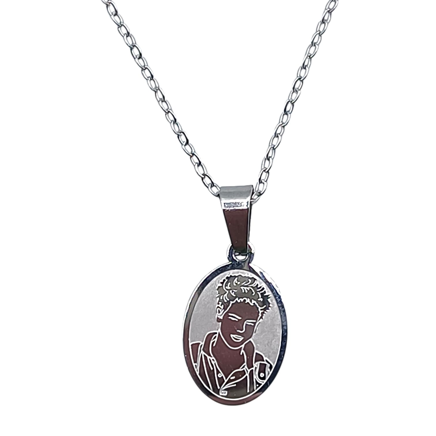Generico Medaglia di San Carlo Acutis in Acciaio con Catena, 2x1,2 cm, Lunghezza Catena 45 cm, Made in Italy, con Scatola