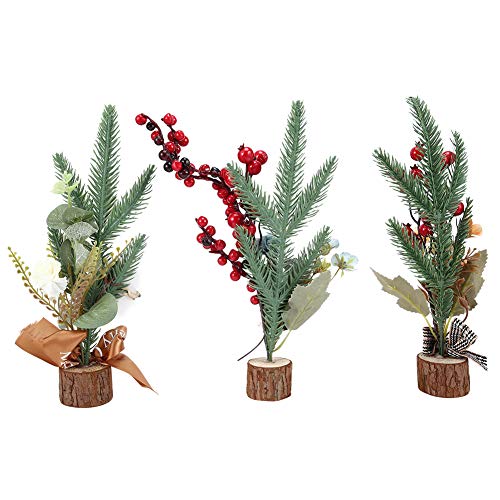 Reviews y listado de Árboles de Navidad pequeños para escritorio para comprar online. 37 KUIDAMOS Árbol de Navidad de Escritorio, Adorno de Navidad Mini y pequeño Lightweigt 3pcs / Set con Base de Madera para aulas para oficinas