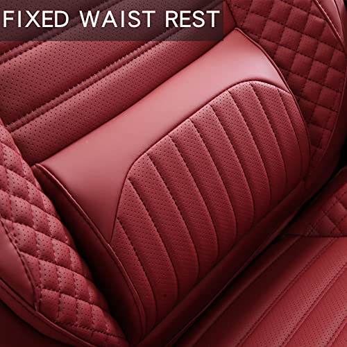 Haitour Full Coverage Leather Car Seat Covers Full Set Universal Fit For Most Cars Sedans Trucks Suvs With Waterproof Leatherette In Automotive Seat Cover Accessories (Wine Red) #TOP6