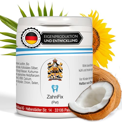 Pet ZahnFix Revital Liposomal Zahnpasta für Hunde und Katzen – 40ml natürliches Zahngel gegen Zahnstein & Zahnfleischentzündung – enzymatische Hundezahnpasta ohne Xylit mit Kurkuma, Kokosöl