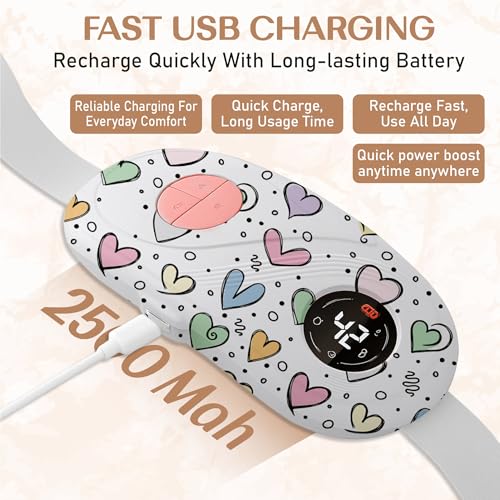 Image of BRONTIX Period Cramp Relief Massager for Women | Portable Cordless Menstrual Pain Relief Heating Pad with 6 Heat & Massage Modes | Electric Periods Cramp Massager | Perfect Gifts for Woman