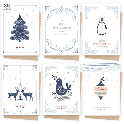 AmzLinkal WHK-D3 - Cartões de Natal (36 unidades, com envelope)