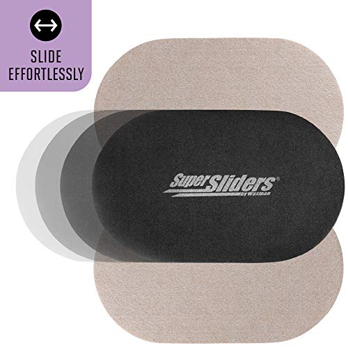 Super Sliders 5 3/4" X 9 1/2" Oval Reusable Furniture Sliders For Hard Surfaces - Effortless Moving And Surface Protection, Beige (8 Pack) #TOP4