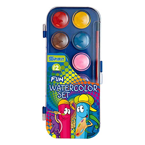 Caja de pintura en caja de plástico estable, 12 colores