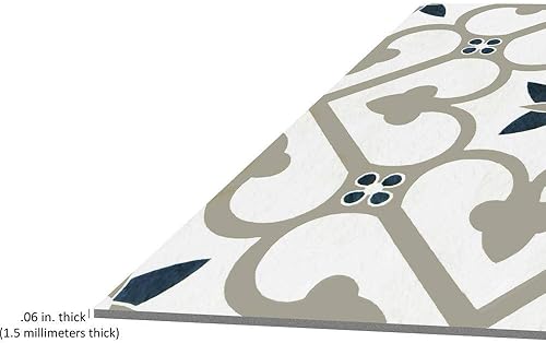 Miniatura 33 de Achim Home Decor - Azulejos de vinilo autoadhesivos retro de 12 pulgadas, 20 azulejos de 12 x 12 pulgadas, patrón de borde, despegar y pegar, suelo