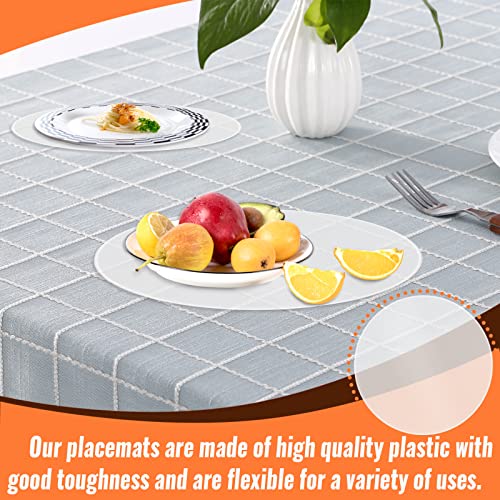 Tecmisse 12 Pack Round Placemats Clear Plastic Placemats, Thick Vinyl Placemats, Heat Resistant Washable Table Place Mats For Kitchen, Dining And Crafting, 11.8 Inch #TOP5