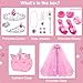 Heaning Princess Dress Up Girls Gifts - Princess Costumes Accessories with Cape Jewelry Shoes Crowns Role Play Toddler Christmas Birthday Gift Toys for 3 4 5 6 Year old Girl Pink