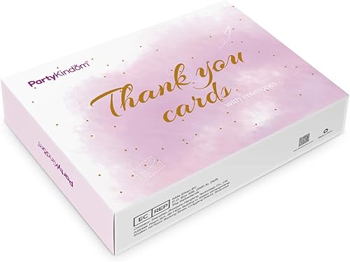 Miniatura 7 de Paquete de 48 tarjetas de agradecimiento, tarjetas de felicitación de acuarela con lámina dorada, notas para bodas, despedidas de soltera, fiestas,