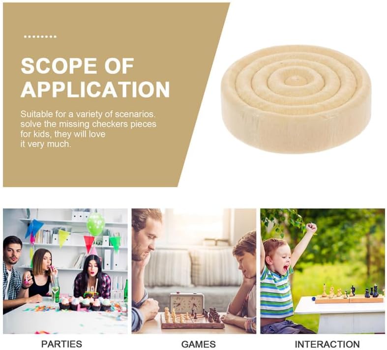 Miniatura 8 de 24 piezas de accesorios de ajedrez Crokinole juego de mesa de damas de madera Accesorios para The Works Dice Cup Backgammon Accesorios de mesa