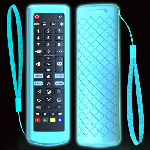 Case for LG TV Remote, Glow in The Dark Remote Cover for LG Remote Control for Smart TV, Battery Cover Replacement Sleeve Skin Blue