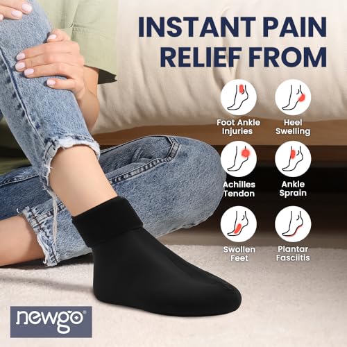 NEWGO Foot Ice Pack Sock for Feet, Cold Therapy Compression Gel Sock for Achilles Tendon Injuries, Plantar Fasciitis, Sore Feet, Foot & Heel - Image 3
