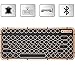 Produktbild Azio Compact Retro-Tastatur Artisan, mechanische Schreibmaschinen-Tastatur inkl. Handballenauflage, mobile Steampunk-Tastatur mit Bluetooth, kabellos, beleuchtete Tasten, Vintage Look