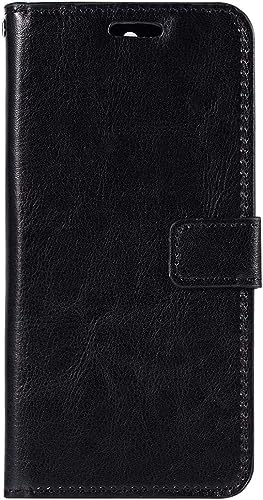 compatibile con HUAWEI P8 LITE ALE-L04, /P8 LITE ALE-L01 ALE-L02 ALE-L21 ALE-L23 ALE-UL00 / DUAL Custodia COVER FLIP LIBRO STAND nero GEL eco pelle portafoglio porta carte