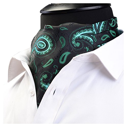 Image of MIPPO Men's Ascot Paisley Floral Jacquard Woven Gift Cravat Tie