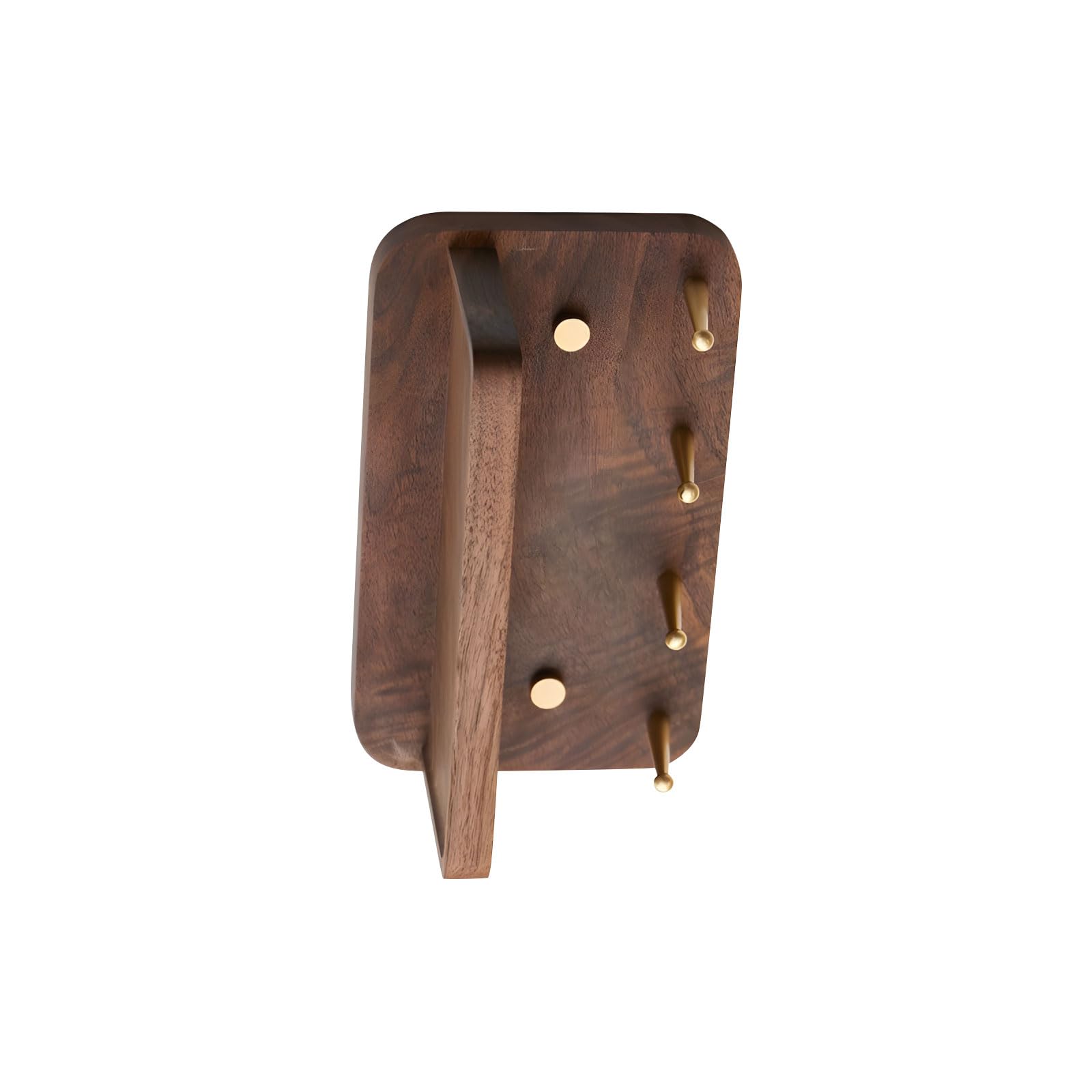 Kaeltsyn Planner Wall Mount 4 Consistent Metal Hooks and Wooden Tray for Keys Mail Small Items Management Peanut Hanger