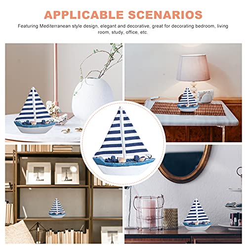 VORCOOL Mini Modelo Veleiro Decoração Modelo de Navio a Vela Decoração Em Miniatura de Madeira Barco