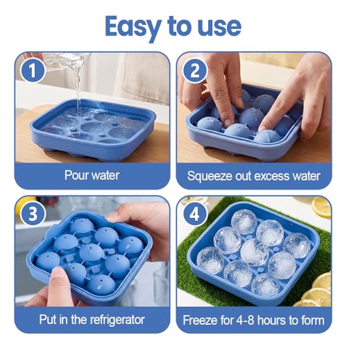 Molde de hielo balón de fútbol 2 piezas silicona con tapa miniatura 7