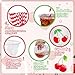Whaline 50Pcs 12Oz Cherry Disposable Plastic Cups with Lids and Straws Cute Red Cherry Cold Beverage Drinking Cups for Birthday Baby Shower Party Supplies