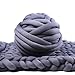 Bulky Yarn,Super Chunky Yarn Washable Roving for Arm Knitting Extreme Knitting (Dark Grey)