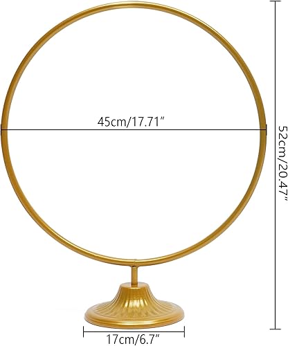 Miniatura 6 de Centro de mesa de boda redondo dorado de 20 pulgadas, jarrón, centro de mesa, soporte de metal floral, decoración de boda, juego de 4 piezas