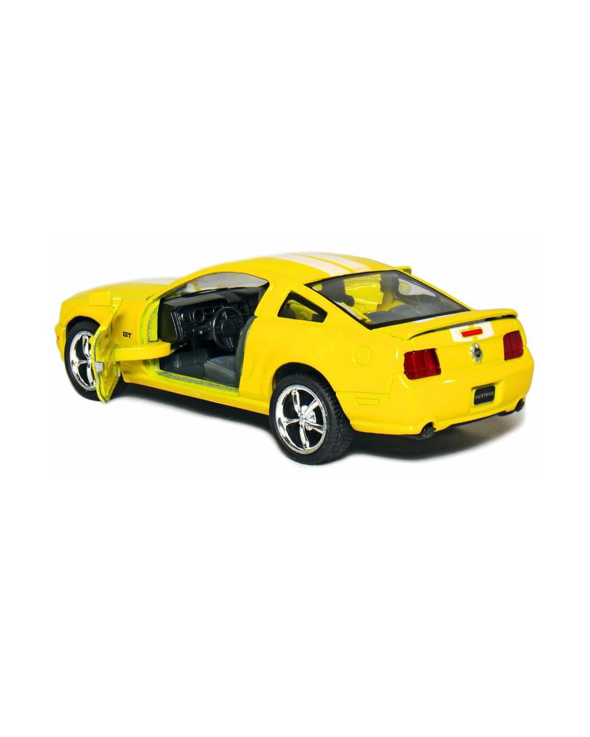 Kinsmart 5" 2006 Ford Mustang GT with Stripes 1:38 Scale (Yellow)