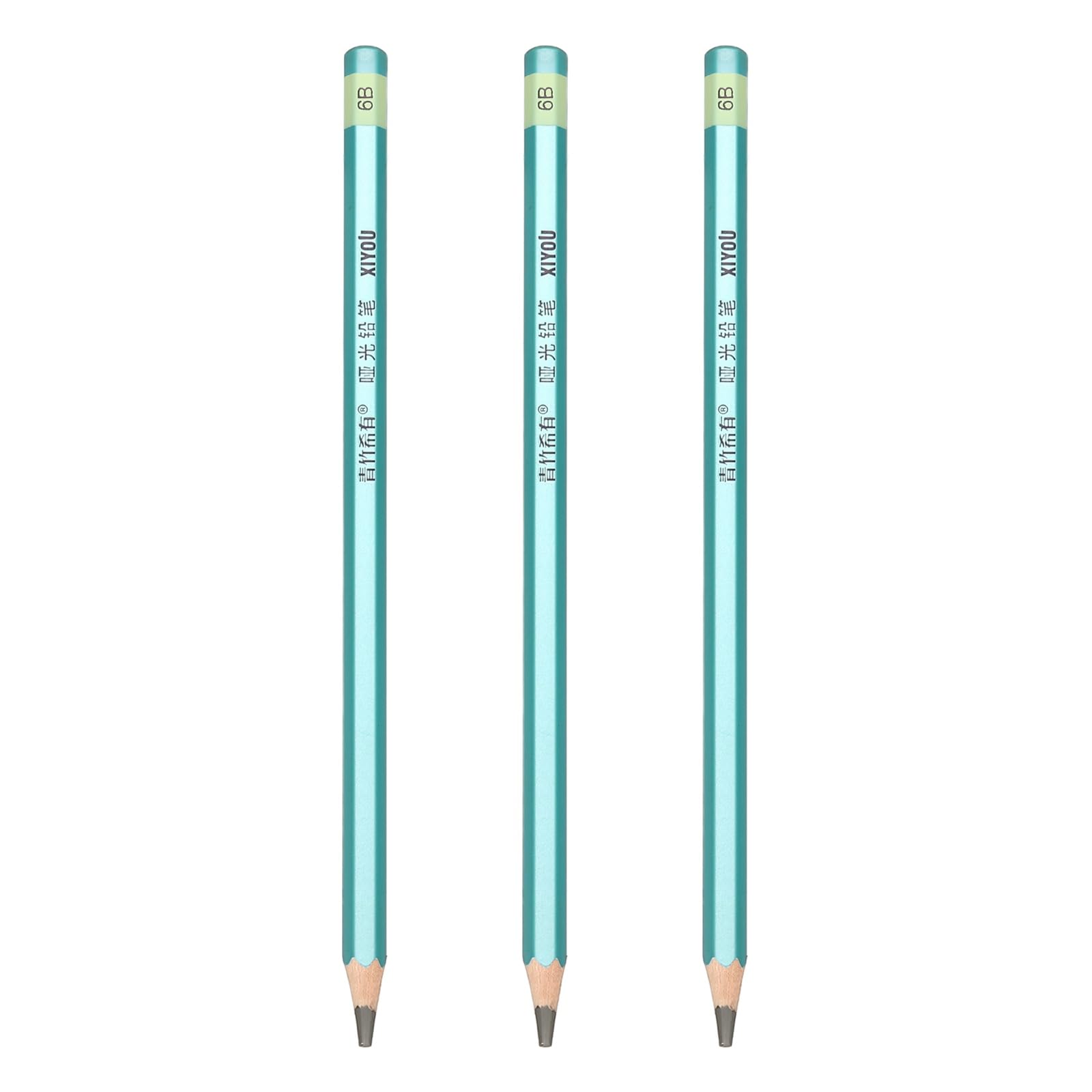PATIKIL 6B Drawing Pencils for Sketching, Set of 3 Hexagonal Graphite Sketch Pencils Professional Sketching Art Supplies for Drawing Shading Writing Art Artists Beginners, Black