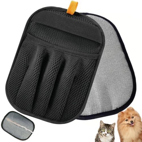 MTWSJIA 2 Pack Pet Hair Removal Gloves Magic Brush Reusable Electrostatic Cat Dog Grooming & Deshedding Glove for Effective Hair Removal on Furniture Car Seats Clothing