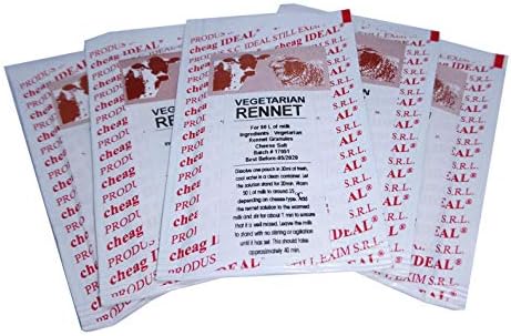 5 x RENNET & CHEESE SALT MIX 6g POUCH For any type of cheese 1 pouch for 50 litres of milk …