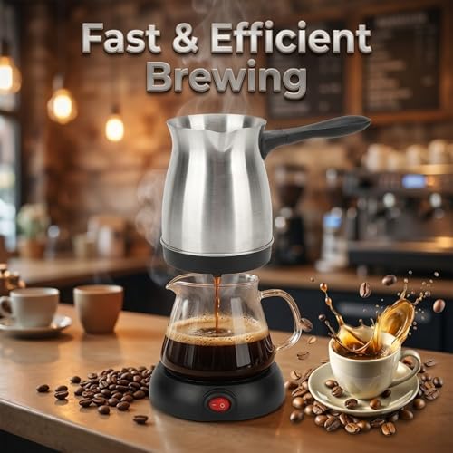 Image of Drumstone-5 𝗬𝗲𝗮𝗿 𝗪𝗮𝗿𝗿𝗮𝗻𝘁𝘆-Electric Coffee Maker Machine for Home Kitchen Compact Coffee Brewing Machine with Glass Carafe Reusable Filter Easy Operation Coffee Maker