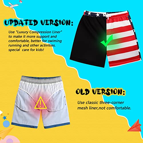 Boys Swim Trunks with Boxer Brief Liner Compression Swim Shorts Quick Dry Bathing Suit Swimwear 5-20 Years4