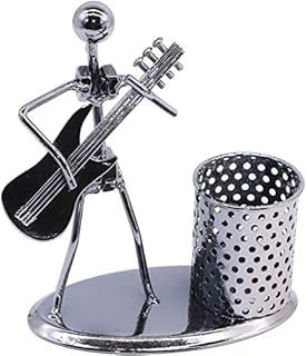 Stormshopping Guitar Pen Holder Creative Desktop Accessories Multipurpose Metal Pencil Holder Cup for Gifts, Kids, Students, and Office Stationary