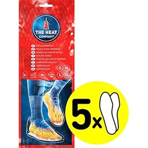 THE HEAT COMPANY Plantillas Calentadoras – 5, 10 o 30 Pares – Extra CÁLIDO – Calentadores Pies – 8 Horas de pies Calientes – Calor instantáneo – Activado por Aire – Puro Natural – Small, Medium, Large, XL