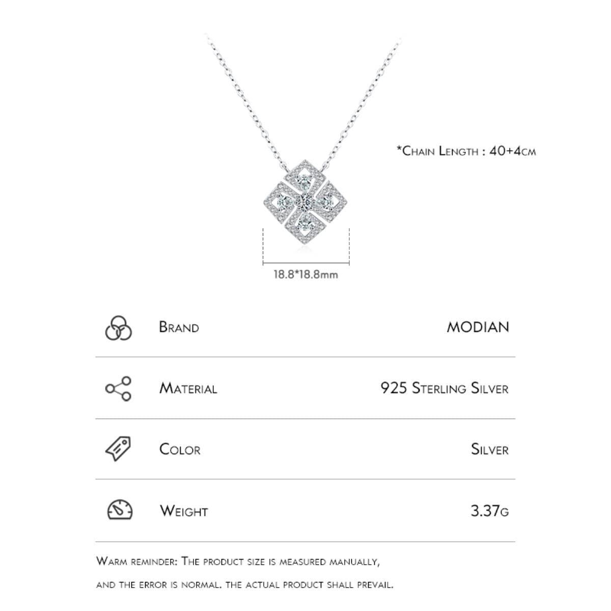 Klasyczny kwadratowy kształt 5A CZ Naszyjnik 925 Sterling Silver Sparkling Luxury Naszyjnik wisiorek dla kobiet Dobra biżuteria ślubna