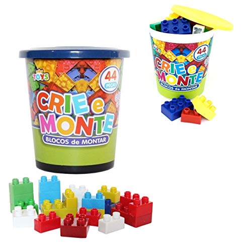 Jogo Bloco Mini Toys Crie E Monte Pote Com 44 Peças