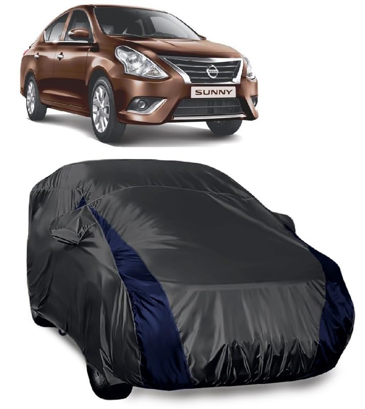 Waterproof Car Cover for Nissan Sunny with Mirror Pockets (for All Nissan Sunny Models) Heavy-Duty Belt & Buckle Lock Triple Stitching, & Elastic Edges All Weather Protection-image-2